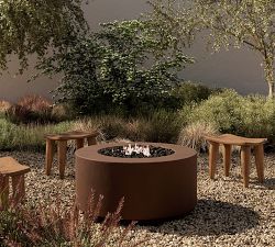 Aren Outdoor Concrete Round Natural Gas Fire Pit Table