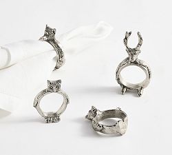 Open Box: Fantastical Forest Napkin Rings, Mixed Set of 4