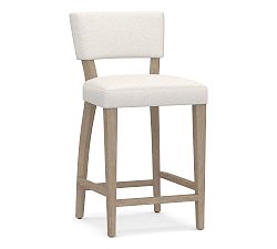 Open Box: Payson Upholstered Counter Stool (26") - Performance Boucle Ivory, Seadrift