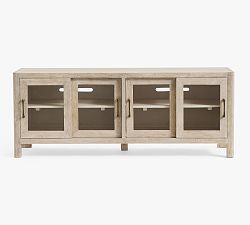 Open Box: Aptos Glass Low Media Console (62") - Sandwash