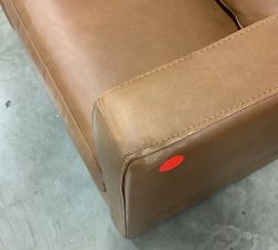 Open Box: Ayden Barrel Arm Leather Swivel Armchair (32") - Vintage Caramel