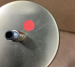 Open Box: Bridget Recycled Glass Pendant, Small 14" Diam. - Tumbled Brass