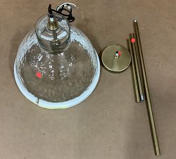 Open Box: Bridget Recycled Glass Pendant, Small 14" Diam. - Tumbled Brass