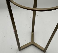 Open Box: Cori Round Recycled Glass Accent Table (10") - Recycled Clear Glass &amp; Brass