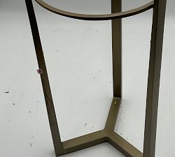 Open Box: Cori Round Recycled Glass Accent Table (10") - Recycled Clear Glass &amp; Brass