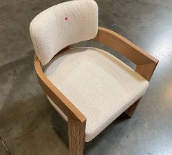 Open Box: Modern Farmhouse Upholstered Dining Armchair - Performance Boucle Oatmeal Fog