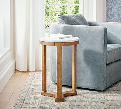 Winslow Round Marble Bunching End Tables