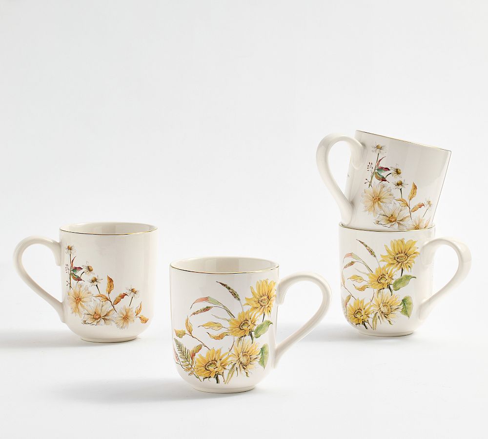 Bedford Harvest Stoneware Mugs - Set of 4 by Pottery Barn