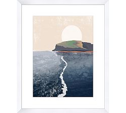 Open Box: Blue Divide by Walker Noble, 26" x 32" - Matte White Frame