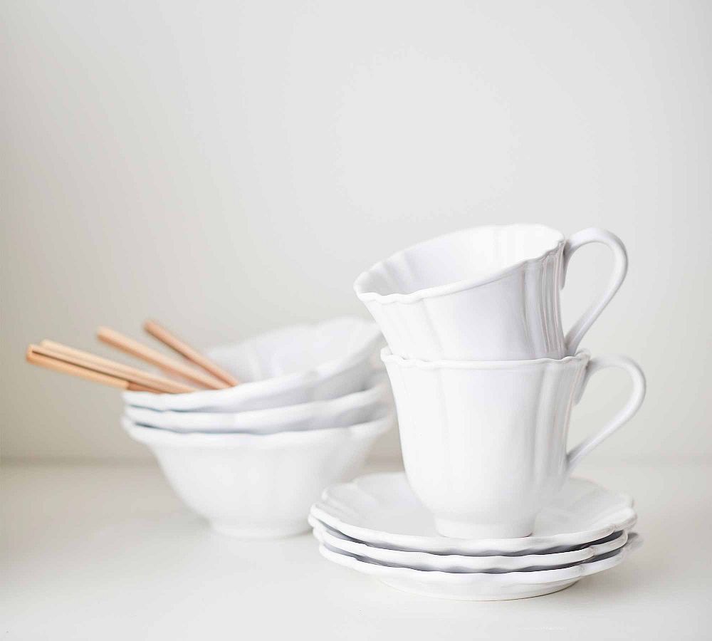 Monique Lhuillier Juliana Scalloped Dinnerware Collection by Pottery Barn