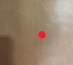 Open Box: Turner Square Arm Leather Loveseat Without Nailheads (74"), 39" Depth, 2 Seat Cushion - Churchfield Camel, Dark Walnut