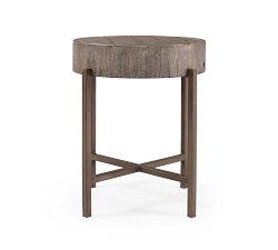 Fargo Round Reclaimed Wood End Table (18")