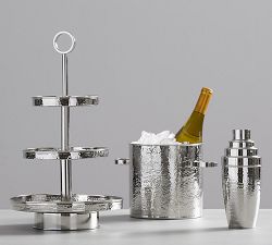 Hammered Nickel Tiered Stand