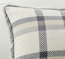 Nottingham Plaid Faux Fur Back Lumbar Pillow Cover