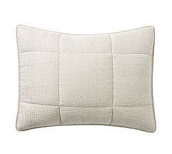 Open Box: European Flax Linen Waffle Comforter Sham, Standard Set of 3 - Flax