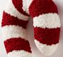 Cozy Teddy Faux Fur Candy Cane Shaped Pillow
