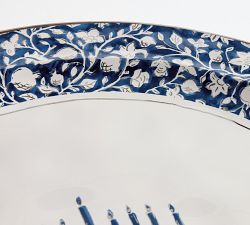 Hanukkah Botanical Stoneware Serving Platter