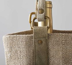Mason Natural Linen/Cotton Double Wine Bag