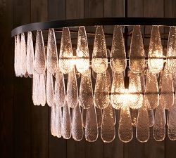 Mable Textured Glass Round Chandelier (37")