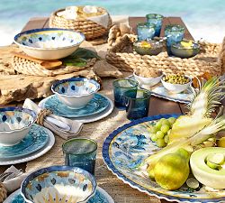 Cabo Melamine Dinnerware, Set of 4 - Blue