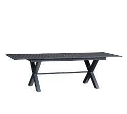 Indio Metal X-Base Extendable Outdoor Dining Table (76"-102")