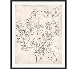 Open Box: Blooming Sketch 7 Framed Print, 30" x 37" - Black Frame