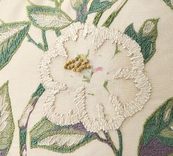 Vintage Islands Magnolia Embroidered Pillow