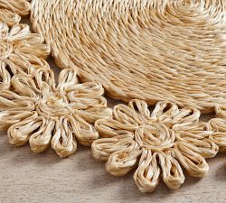 Abaca Handcrafted Flower Placemats - Set of 4