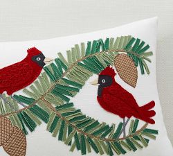Cardinals Applique Lumbar Pillow Cover