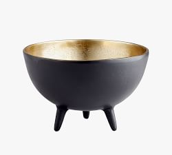 Footed Brass/Black Decorative Bowl