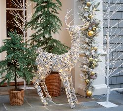 Lit Twinkling Twig White Birch Tree