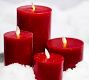 Premium Flickering Flameless Wax Pillar Candles - Red