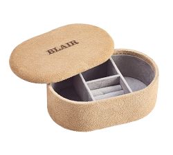 Avalon Oval Suede Jewelry Box