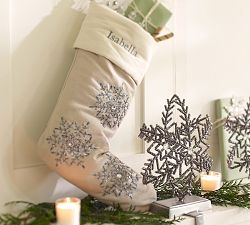 Beaded Snowflake Stocking