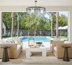 Easton Outdoor Recycled Glass Round Chandelier (40")