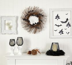 Halloween Twig Wreath With Bats