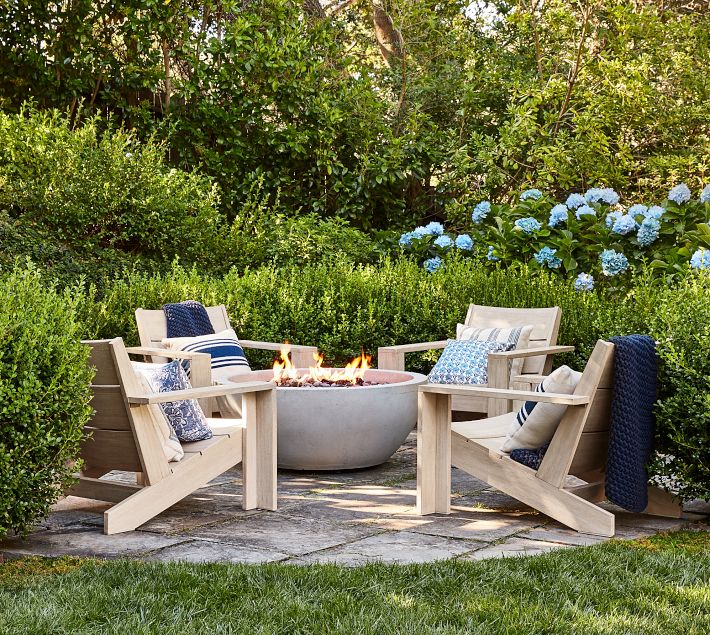 Indio Eucalyptus Modern Outdoor Adirondack Chair | Pottery Barn