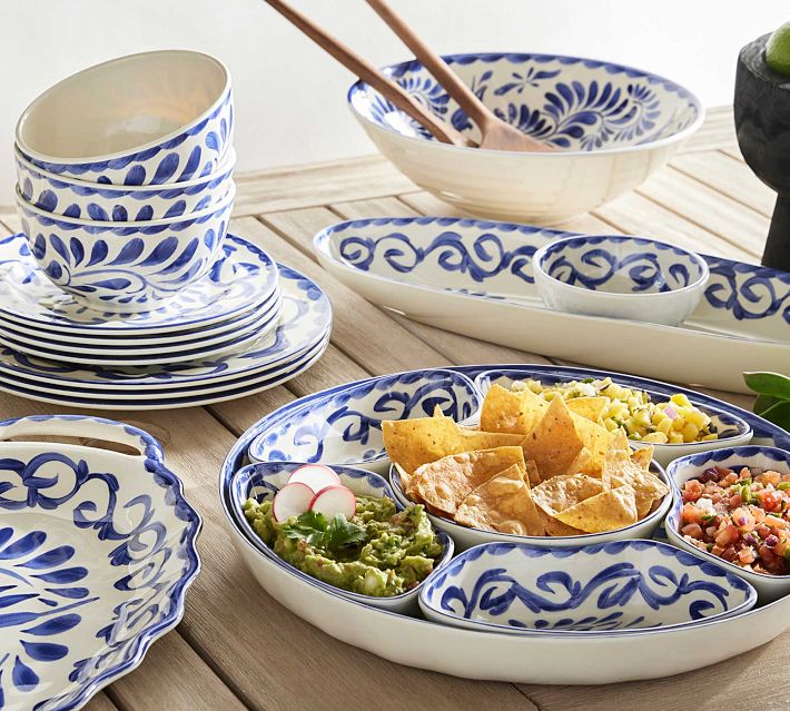 belleek ベリーク ニューシェルパターン プレートセット ケーキ皿① Puebla Outdoor Melamine Multi-Condiment Server | Pottery Barn