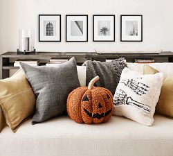 Skeleton Embroidered Sherpa Pillow