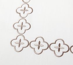 Trellis Embroidered Organic Percale Duvet Cover