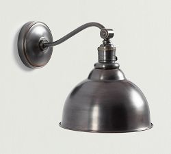 Metal Bell Curved Arm Sconce (10'')
