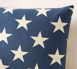 Reversible Star Striped Lumbar Pillow Cover