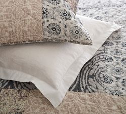 Tessa Handcrafted Linen Cotton Patchwork Quilted Sham