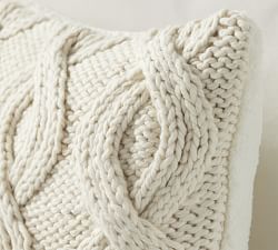 Alpine Handknit Cable Sherpa Back Pillow