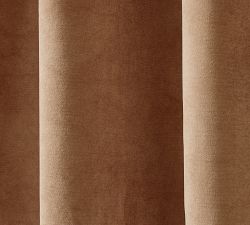 Custom Velvet Twill Blackout Curtain - Cognac