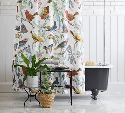 Fauna Bird Cotton Shower Curtain