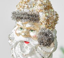 Glitter Santa Head Ornament