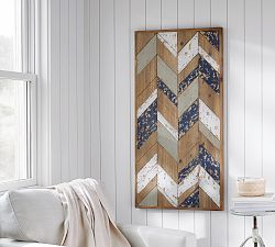 Herringbone Planked Wood Art