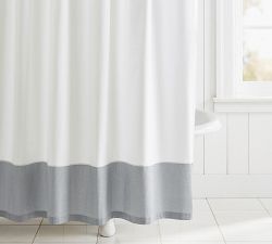 Linwood Border Linen Cotton Shower Curtain