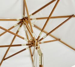 Premium 9' Round Outdoor Patio Umbrella &ndash; Teak Tilt Frame​